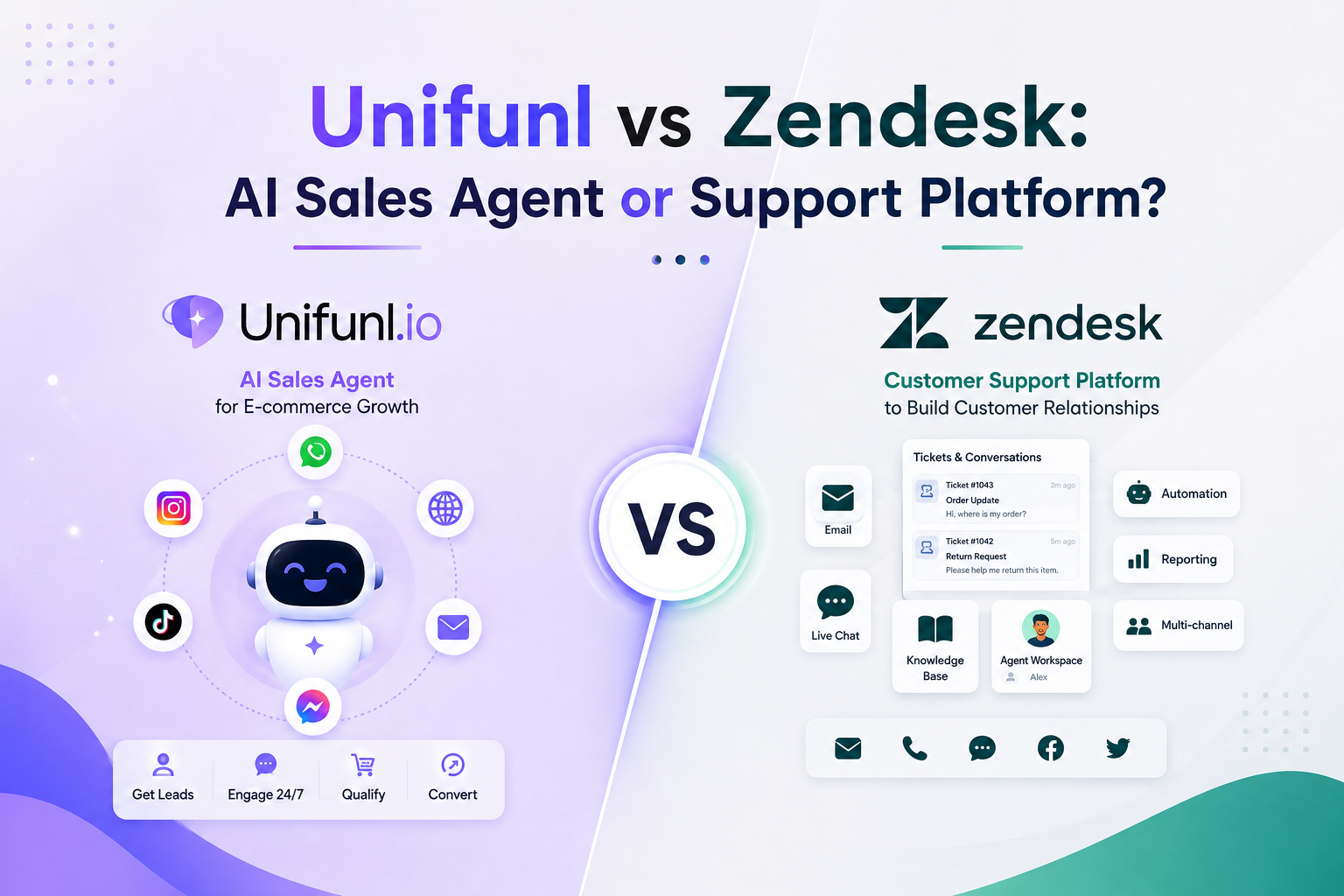 Unifunl vs Zendesk: AI Sales Agent or Support Platform?